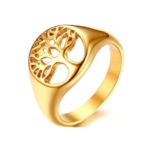 18k Tree of Life Signet Ring Luxurious Gold